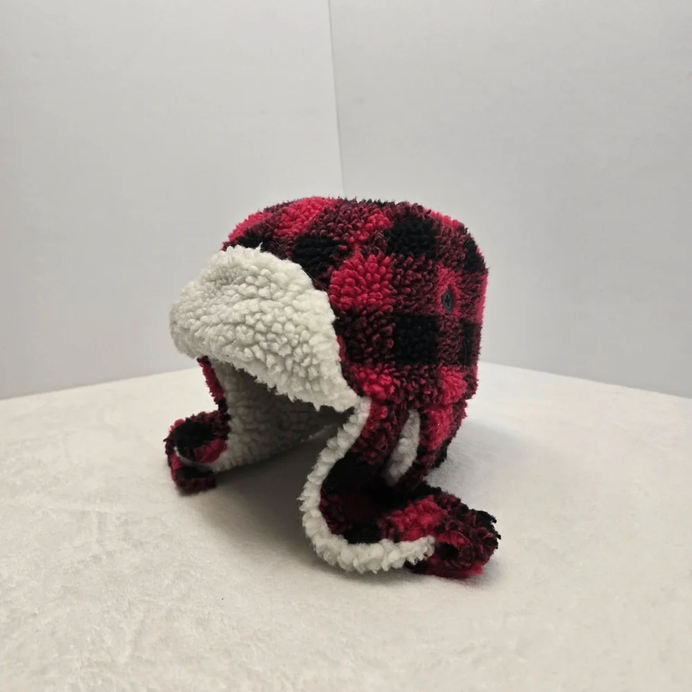 The Children’s Place Buffalo Plaid Trapper Hat Sherpa 2T-3T‎